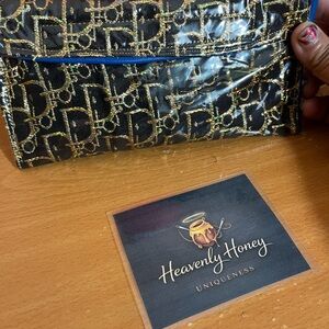 Heavenly Honey Black and Gold Clutch